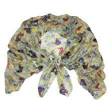 Load image into Gallery viewer, Butterflies Silk Scarf with Buffalo Horn Scarf Locket
