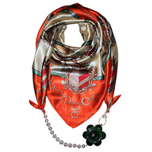 Load image into Gallery viewer, l&#39;Orange Jewelry Scarf with Pearls &amp; Camellia Flower
