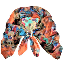 Load image into Gallery viewer, Multi Bloom Silk Scarf with Butterfly Scarf Locket in Natural Buffalo Horn
