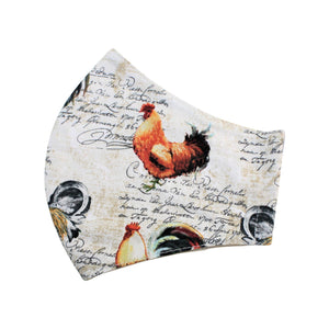 French Country Roosters Face Mask