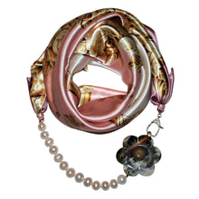 Load image into Gallery viewer, Yellow Roses Jewelry Scarf with Pearls &amp; Camellia Flower
