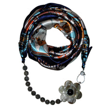 Load image into Gallery viewer, Love Birds Jewelry Scarf with Labradorite &amp; Camellia Flower
