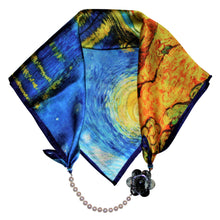 Load image into Gallery viewer, Starry Night Jewelry Neckerchief with Baroque Pearls &amp; Natural Buffalo Horn Camellia Flower
